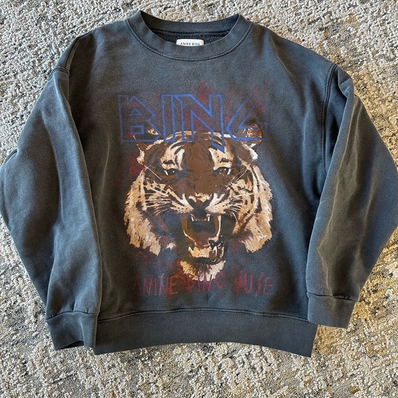 Anine Bing Tiger Sweatshirt in black - Picture 1 of 4
